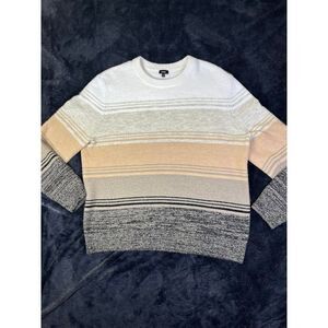 Express Neutral Striped Colorblock Sweater Crewneck Pullover Winter Casual‎ XXL